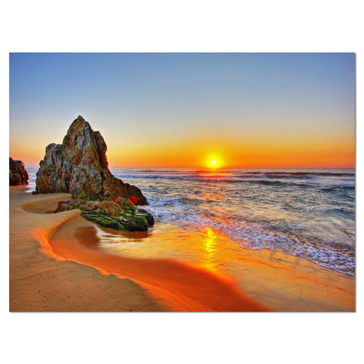 Designart - Beautiful Sunrise by Beach in Tathra - Seashore Canvas Art Print